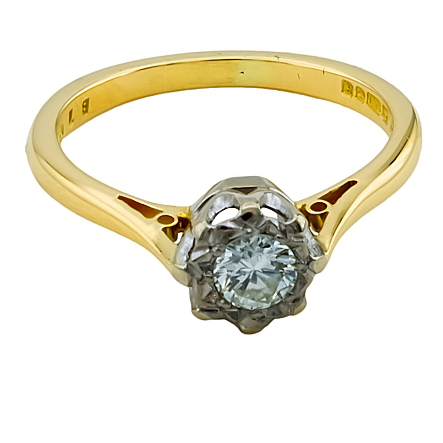 18ct Gold Diamond 0.25cts Solitaire Ring size O
